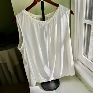 Tahari ASL Cream Sleeveless Suit Blouse 1X